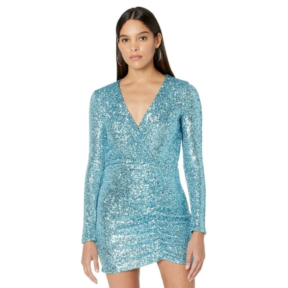 Show Me Your Mumu Party Hop Dress Frosty Blue Sequins MD