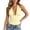 v#147Yellow754, variant on Rggeeun Women Tank Tops Cropped Sexy Halter V Neck Elastic Blouse Backless Solid Color Waist Shirring for Summer Streetwear Comfort Sleeveless,Yellow,Xl