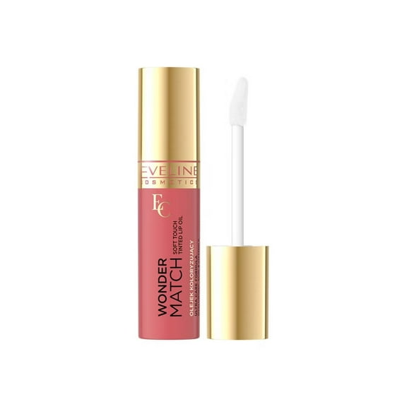 Eveline Cosmetics Wonder Match Tinted Lip Oil & Stain – Shade 04 Raspberry Sorbet | Moisturizing Tinted Lip Oil, 5 ml