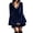 Blue #09, variant on Women Bell Sleeve Dress Pearl Trim V Neck Flowy Layered Velvet Mini Dress XL