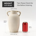 thumbnail image 2 of Ceramic Vase, 9.84 Inch Terracotta Vase with Handles,  Decor Decorative Vase, Rustic Vase for Home Decor, Farmhouse, Living Room, Table - Beige, 2 of 15