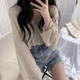 thumbnail image 5 of Women's Long-sleeved V Neck Loose Fitting Solid Color Tops Blouse Sunscreen Sweater, 5 of 6