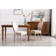 thumbnail image 4 of Guyou Farmhouse Dining Chairs Set of 2, French Wooden Country Upholstered Linen Oval Side Chair with Round Back for Restaurant Living Room Kitchen Dining Room, Beige, 4 of 12