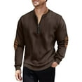thumbnail image 4 of FAIWAD Mens Corduroy Shirts Quarter Zip Long Sleeve Patchwork Pullover Casual Athletic Loose Sweatshirts, 4 of 6