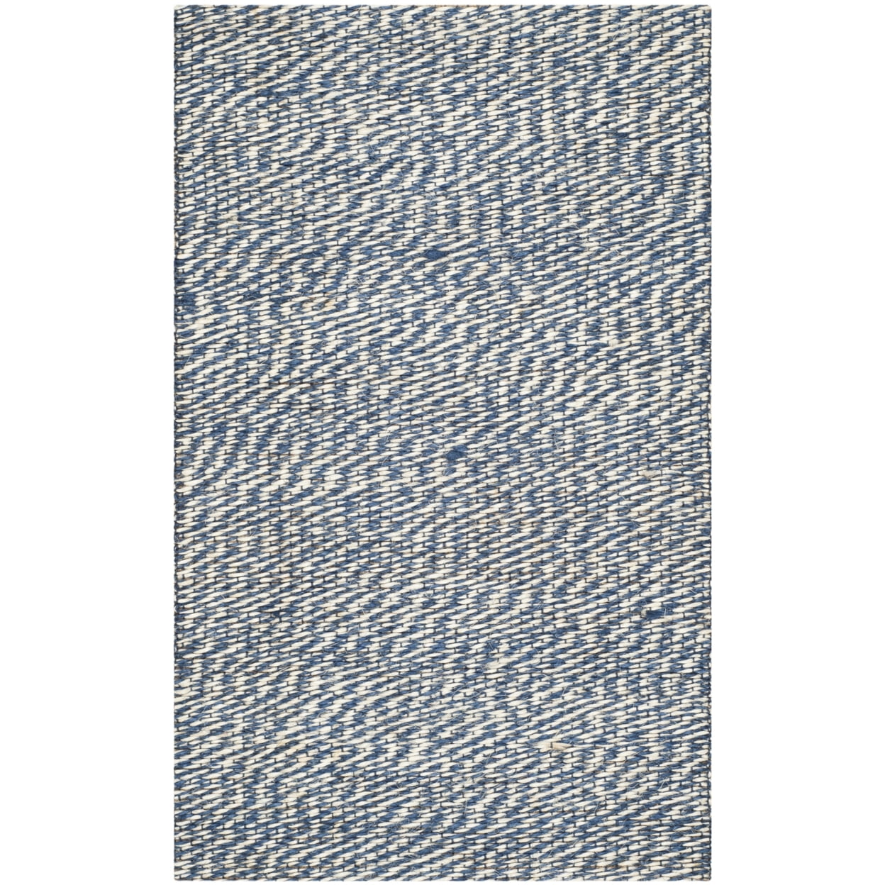 SAFAVIEH Natural Fiber Lars Braided Jute Runner Rug, Blue/Ivory, 2' x 6'