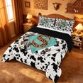 thumbnail image 2 of meiyoeat Leopard Cow Print Initial S Queen Comforter Set For Boys,Rustic Farmhouse Style Comforter Sets Queen,Black Reversible,3-Piece,1 Comforter And 2 Pillowcases, 2 of 7