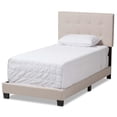 thumbnail image 1 of Baxton Studio Brookfield Lit Simple à Panneaux Rembourré, Beige, 1 of 7
