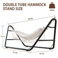 thumbnail image 3 of Yacona Hammock with Stand for Outside, Heavy Duty Steel Hammocks with Pillow for Backyard, Porch, Patio, Garden, White, 3 of 6