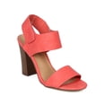 thumbnail image 1 of Breckelles CE68 Women Leatherette Open Toe Hook and Loop Slingback Chunky Heel City Sandal, 1 of 5
