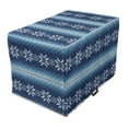 thumbnail image 1 of Winter Dog Crate Cover, Traditional Scandinavian Needlework Inspired Pattern Jacquard Flakes Knitting Theme, Easy to Use Pet Kennel Cover for Dogs, 35" x 23" x 27", Blue White, by Ambesonne, 1 of 6