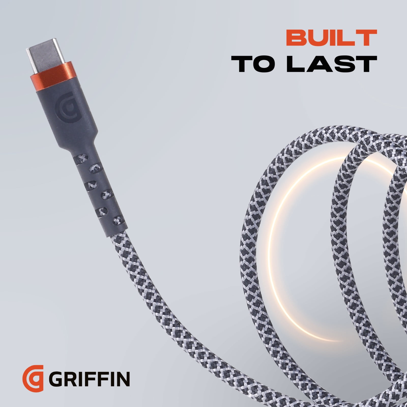 Griffin 6ft Ultra Durable USB-C to USB-C Charge & Sync Cable – Fast Charging, 30,000 Bends Strong, Compatible with Android, iPhone, Tablets, USB-C Device, High-Speed Charging Cable