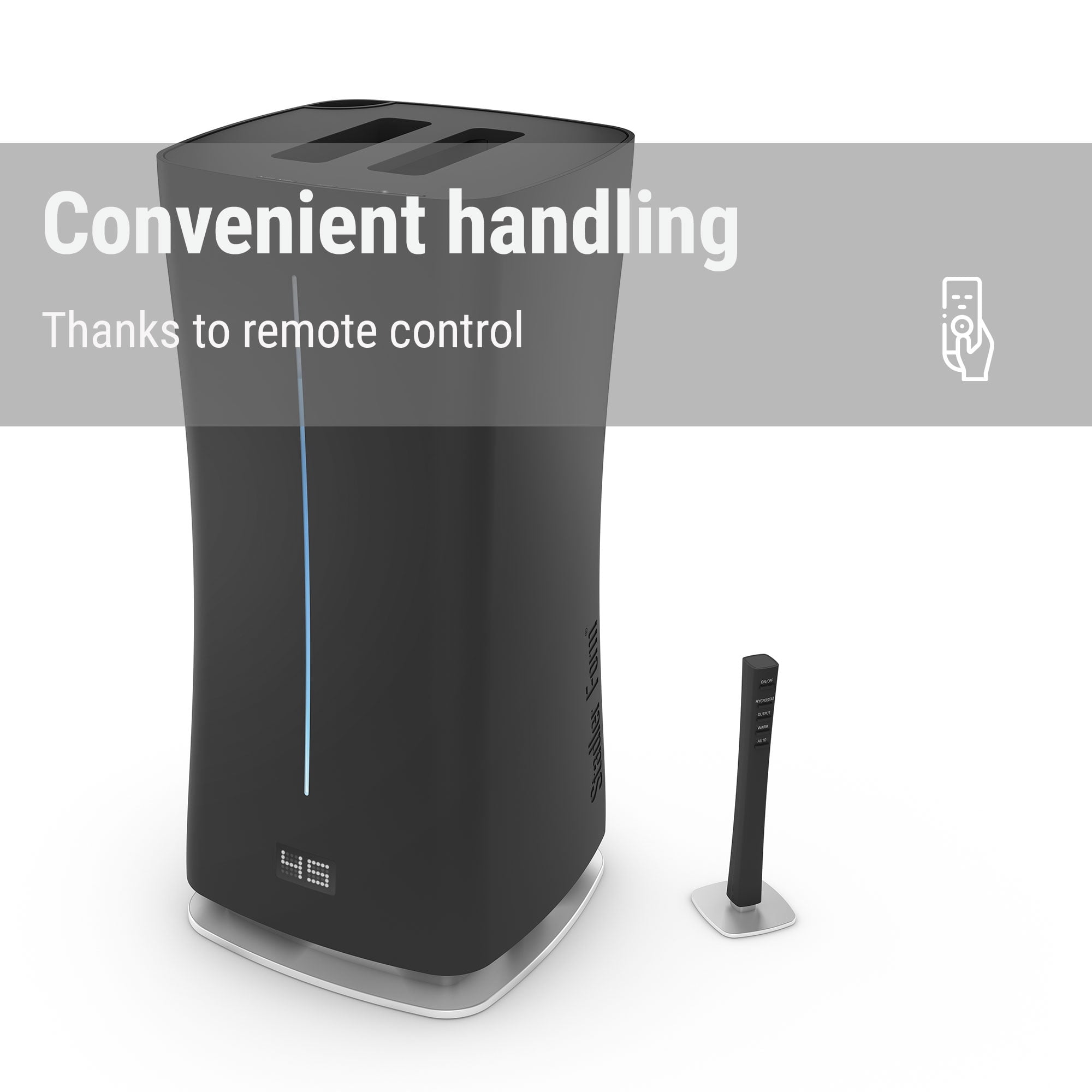 Stadler Form Eva Humidifier, 860 Sq Ft, Ultrasonic, Fragrant Oil, Black