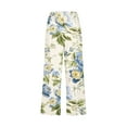 thumbnail image 3 of Pantalones de Mujer Casual Cintura Elástica con Impresión de Pascua, Sueltos Pantalones de Pierna Ancha Recta para Toda la Temporada, 3 of 5