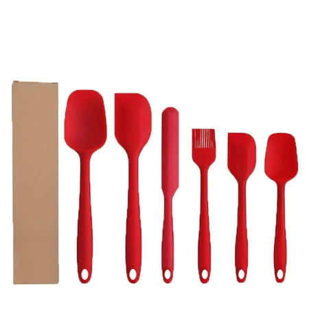 

Moocorvic Silicone Kitchenware 6 PCS Cream Spatula 6-Piece Baking Tool Spatula Oil Brush Set