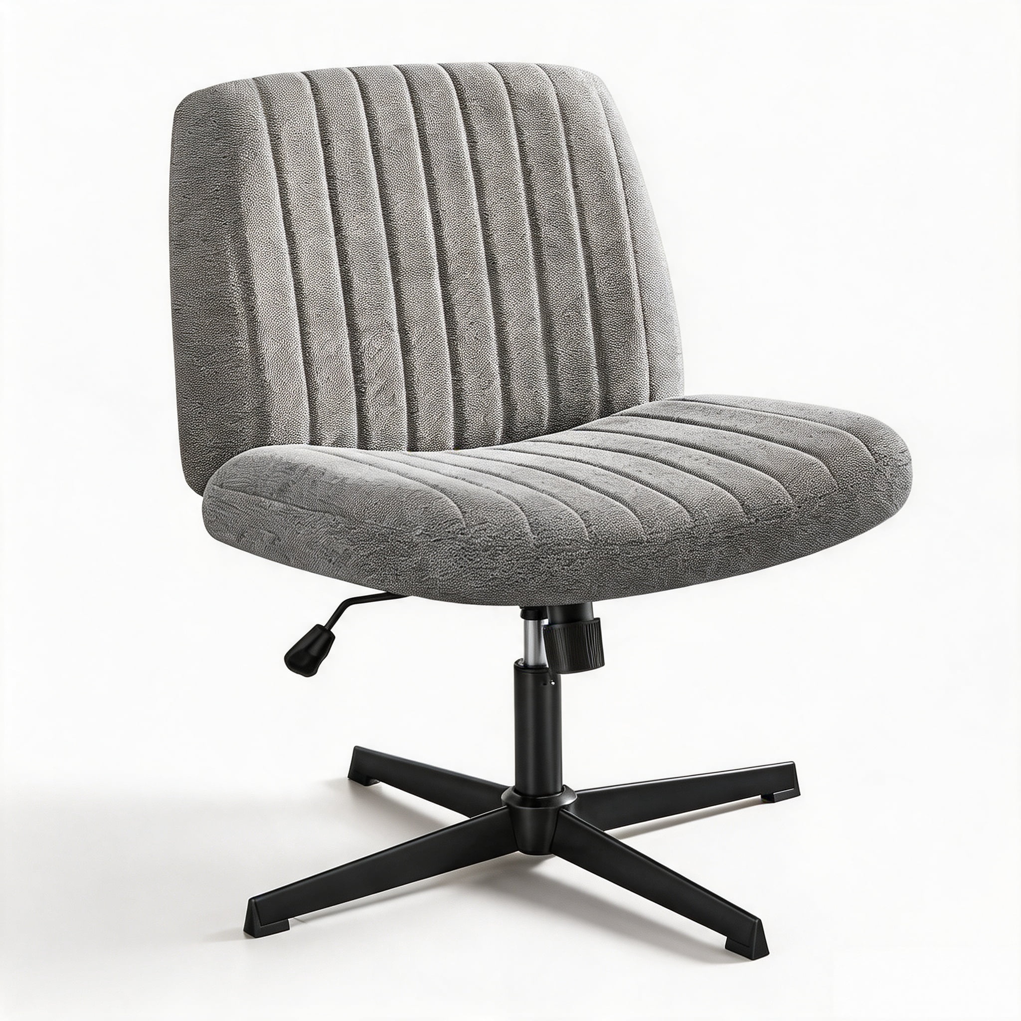 Cross-Legged Armless Swivel Chair without Wheels for Home Office