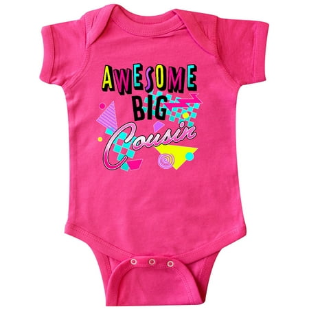 

Inktastic Awesome Big Cousin- 80s retro style Gift Baby Boy or Baby Girl Bodysuit