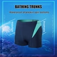 thumbnail image 1 of Traje de baño para hombre Pantalones cortos de baño de pierna cuadrada transpirables para entrenamiento deportivo (Navy XXXL), 1 of 7