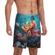 thumbnail image 2 of Balery Underwater Plant Octopus Pantalones cortos de pijama de punto de algodón para hombre con cinturilla y bolsillos-Small, 2 of 6
