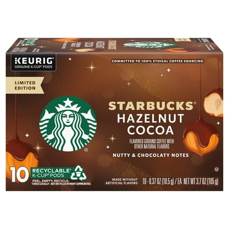 Starbucks Hazelnut Cocoa Medium Roast K-Cup Pods, 10 Count