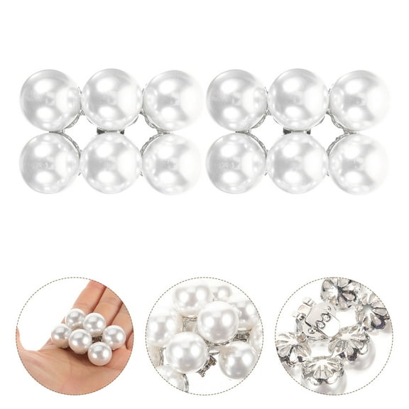 Worgeous 1 Pair Metal Pearls Shoe Clips for Sneakers and Flats Elegant and Classic