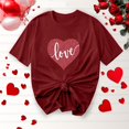 thumbnail image 1 of Été jusqu'à 65 % de Rabais Iumwxz T-Shirt Décontracté Confortable Ample Plissé Hauts d'Été pour Femmes Blouse Graphique Cœur Hauts Col Rond Manches Courtes T-Shirt pour Femmes Doux et Confortable Plage, 1 of 5
