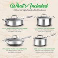 thumbnail image 2 of NutriChef 8-Piece Nonstick Tri-Ply Stainless Steel Cookware Set, 2 of 7