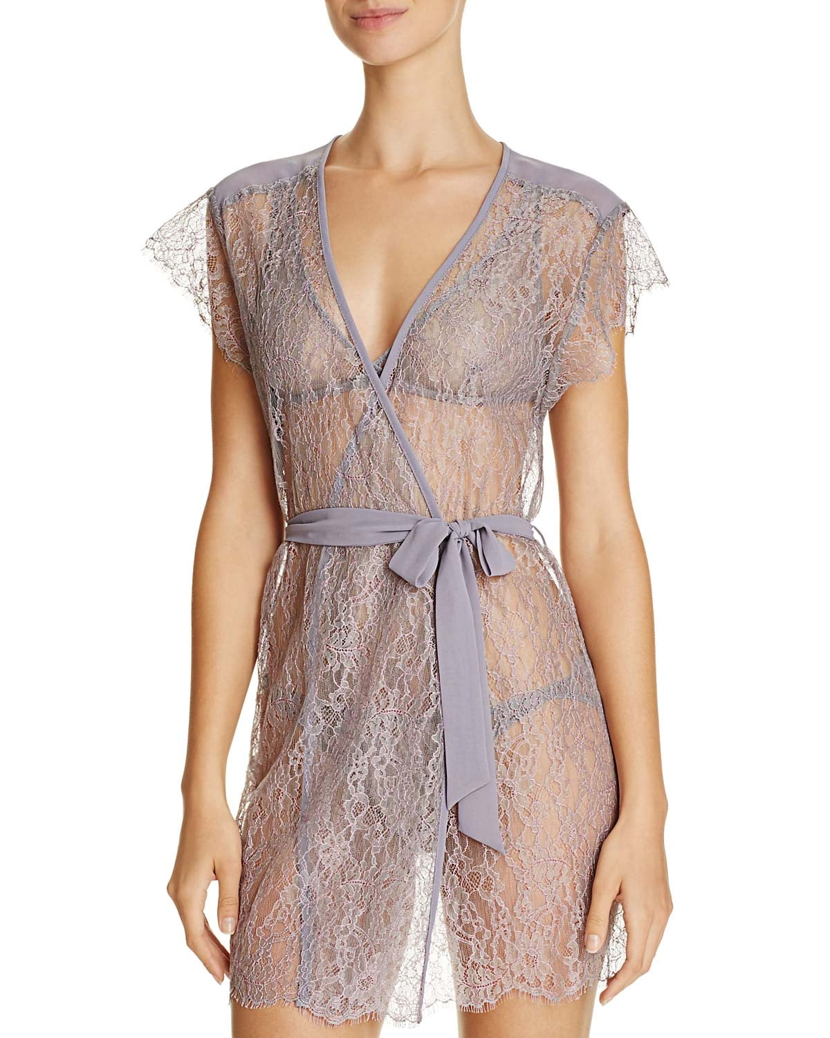 Only Hearts Only Hearts Womens Purple Leila Sheer Lace Floral Cover