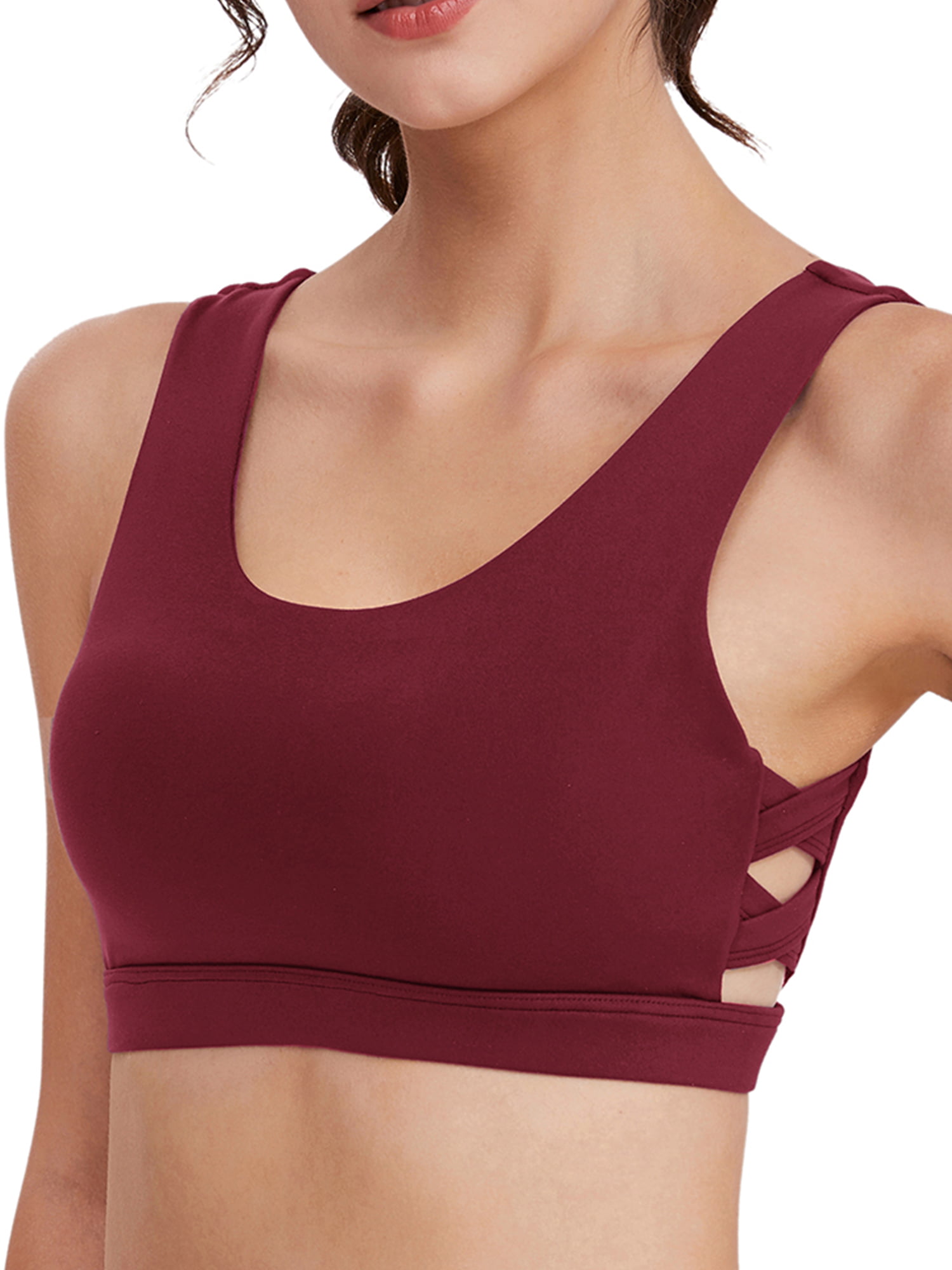 JOYSHAPER Racer Back Seamless Sports Bra Workout Running Fitness Yoga Bra with Removable Cups Pull-Over Support Yoga Bra