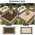 thumbnail image 4 of 10x14 Ft Outdoor Rug Waterproof, Portable Reversible Plastic Straw Patio Rug, Easy Clean & Quick Dry Camping Carpet for Backyard Picnic Beach, Brown, 4 of 8