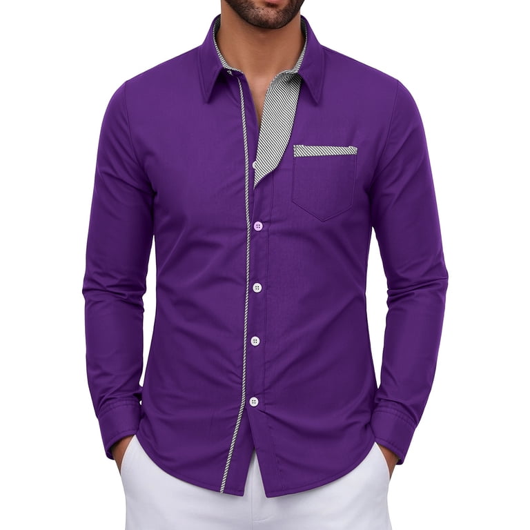 winter dress shirt colors QSXADF Men's Formal Business Long Sleeve Shirts Color Blocking Long Sleeve Button Down Casual With Pocket Slim Daily Men's Fall Tops FILTER BY/BY SIZE New A-line Scoop Neck Sizing Country:AU/NZ Polyester fiber