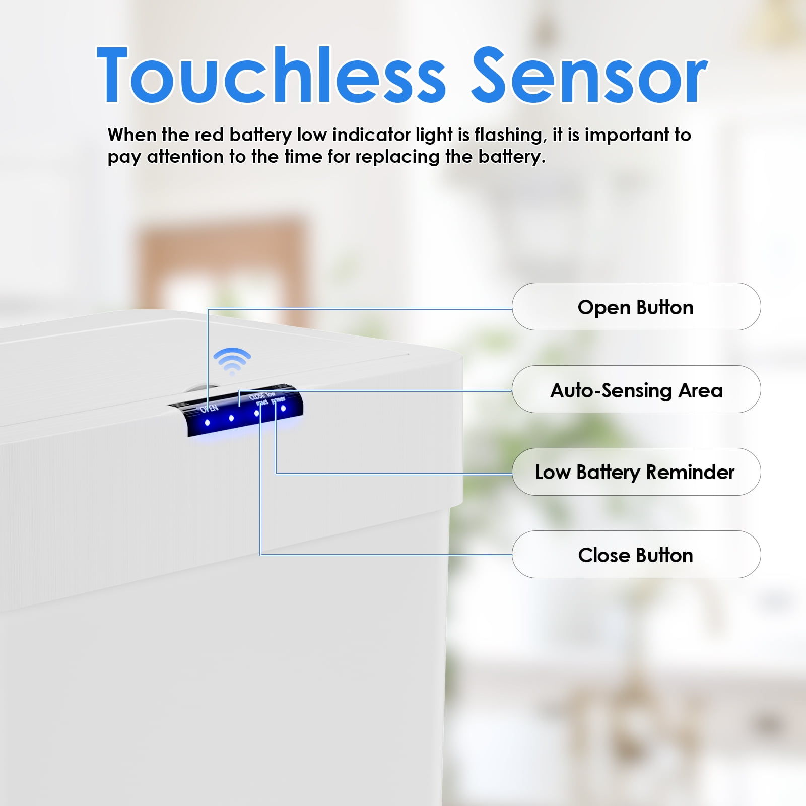 Arlopu 13.2 Gallon Touchless Motion Sensor Trash Can Automatic Garbage Can for Kitchen,Living Room Office