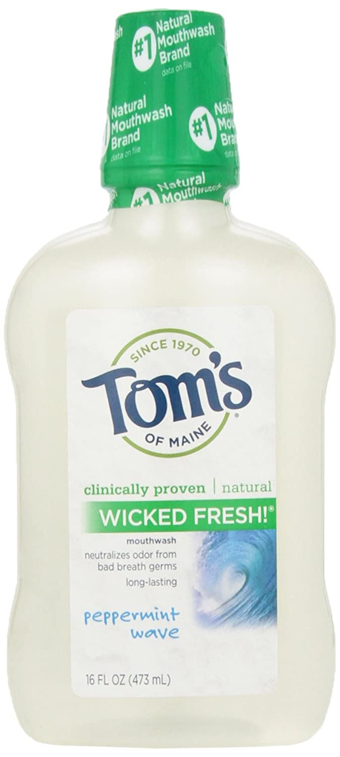 Tom's of Maine Natural Wicked Fresh! Mouthwash, Peppermint Wave, 16