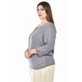 thumbnail image 2 of Blusa Boho con bordado etnico Roman Fashion /Tallas Extras, 223 (Gris) gris 38, 2 of 6