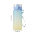 thumbnail image 3 of 600ml Gradient Color Water Bottle Portable Sports Cup with Tea Infuser Leak Proof Drinking Cup One Button Open Lid Carry Strap PC Material for Sports Travel Daily Use, 3 of 5