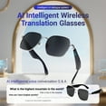 thumbnail image 3 of AI smart glasses with ultra long battery life of 120 hours, voice calls, Bluetooth music, voice navigation for travel, anti blue light glasses, UV resistant smart sunglasses, 3 of 9