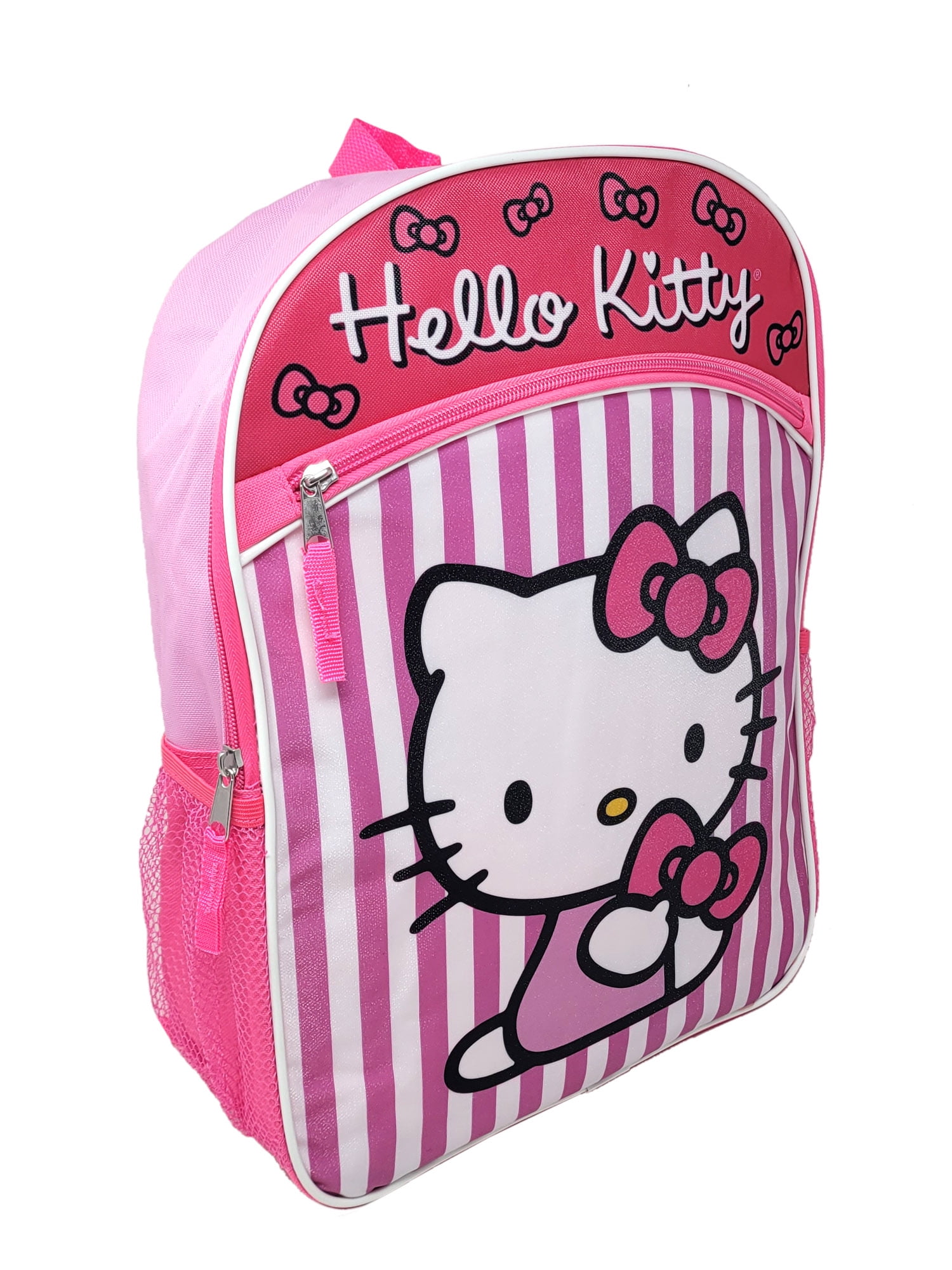 Hello Kitty Backpack 16" Sanrio Front Zipper Pocket Pink GIrls Kids