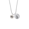 thumbnail image 2 of Delight Jewelry Silvertone Disc 1/2'' Initial - w - Silvertone Script Initial Disc - S - Charm Necklace, 20"+3", 2 of 4