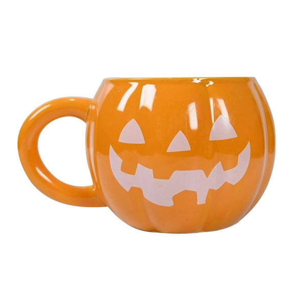 Unique Pumpkin Shape Ceramic Coffee Mug With Handle Fall Thanksgiving Themed Cup For Hot Beverages Halloween