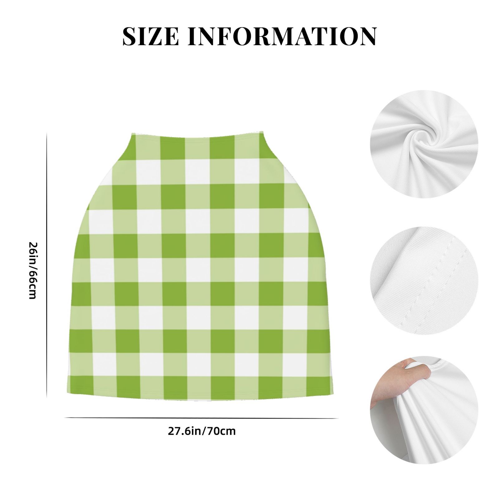 Fotbe White Green Plaid Pattern Car Seat Covers for Babies, Nursing Breastfeeding Cover Infant Carseat Canopy, Soft Stretchy Carrier Cover