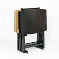 thumbnail image 4 of Open Box PJ Wood 5 Pack XL Oversize Tray Table Set for Living Room or Kitchen, Black, 4 of 9