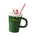 thumbnail image 2 of taza de cerámica,Taza de café de cerámica con tapa,regalo de Navidad,taza navideña taza de agua creativa taza navideña,Taza de desayuno,regalo,taza para beber bebidas,Taza de Verde, 2 of 9