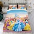 thumbnail image 4 of Princesa de Disney Conjunto de sábanas temático, trío de piezas, cómodo y amigable con la piel, diseño único, regalo de decoración para el hogar para familiares, amigos y fans, 90 cm * 190 cm, 4 of 6