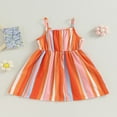 thumbnail image 4 of Petites Filles Princesse Robe Rayures Dot Print Robe Décontractée A-Ligne Robe pour la Plage Partie Vêtements Mignons 4-5 Ans, 4 of 8