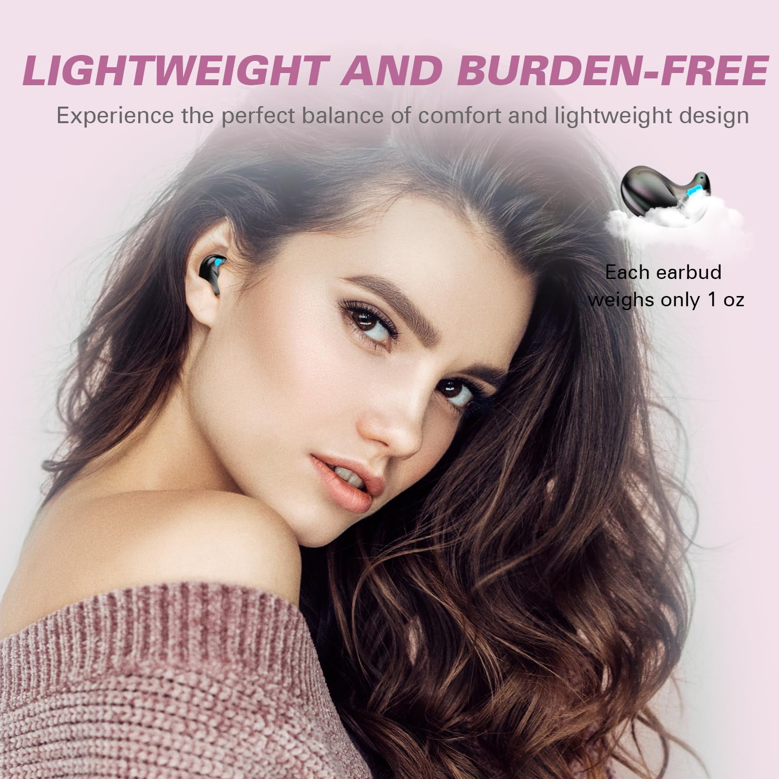 Invisible Sleep Wireless Earphone IPX5 Waterproof Thin Invisible Sleep Earbuds for Side Sleepers Sleep Ear Buds Smallest Tiny Small Mini Discreet Earbud for Sleeping Invisible Headphones