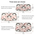 thumbnail image 5 of WOBOGO Cute Penguins Hearts Pattern Car Windshield Sunshades Autopilot Lightweight Accordion Sun Visor 55×27.6in, 5 of 8