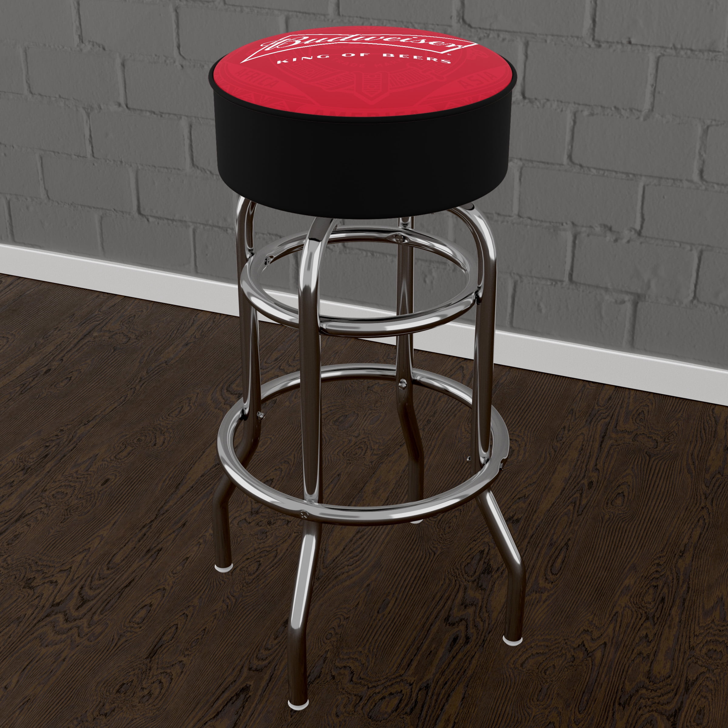 Trademark Gameroom Budweiser Bow Tie Bar Stool with Padded Seat