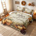 thumbnail image 3 of Erosebridal Hippie Fall Grain Twin Quilt Set, Boho Harvest Pumpkin Twin Coverlet Set for Boys Girls, Cream Rust Orange, 2pcs 1 Bedspread and 1 Pillowcase, 3 of 7