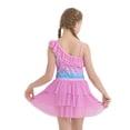 thumbnail image 4 of Ardorlove Girls Swimsuits One Piece with Mesh Skirt (Age 5-12Y) Swimsuit Teen Girls Bathing Suit Quick Dry One Shoulder Ruffle Swimwear, 4 of 7