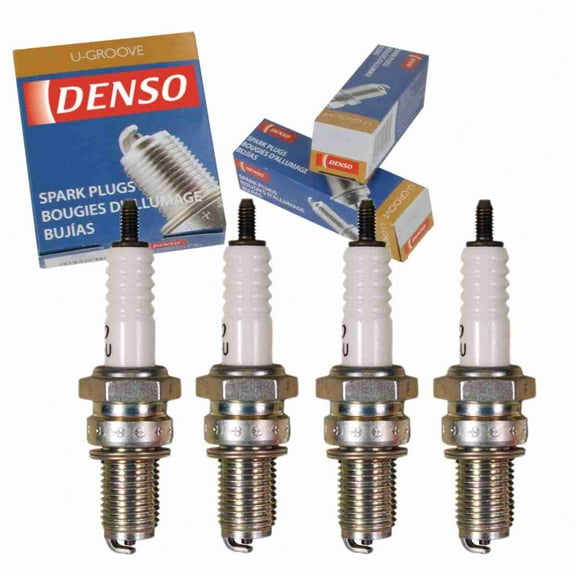 4 pc DENSO 4099 Standard U-Groove Spark Plugs for X24ES-U Ignition Wire Secondary
