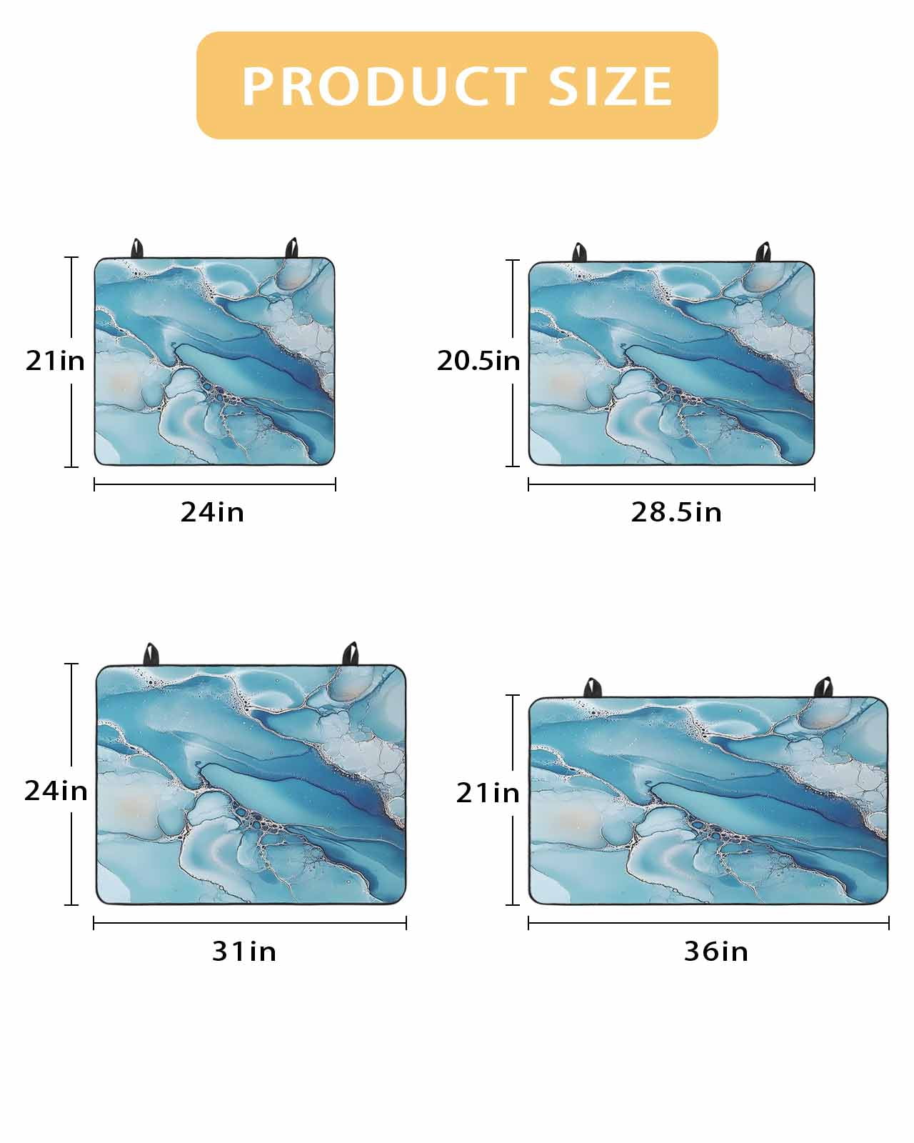 nqOlkjepod Large Induction Cooktop Protector Mat 24"x21", Modern Blue Grey Stove Top Covers for Electric Stove, Abstract Marble Textured Decorative Stove Burner Cover Mats, Glass Top Stove Cover